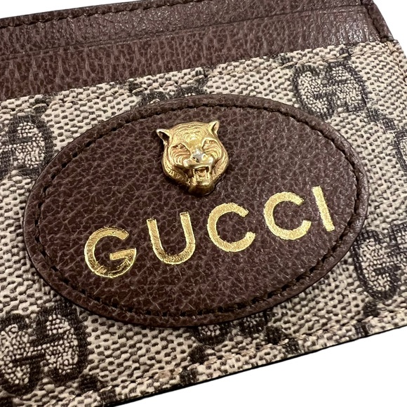 Gucci 3D Tiger Neo Vintage Monogram Card Holder Wallet - Picture 3 of 5
